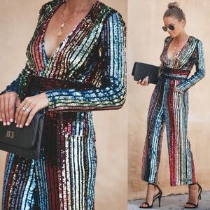 ISO Vick The Champagne Sequin Jumpsuit